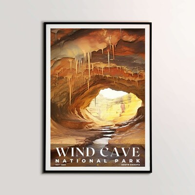 Wind Cave National Park Poster, Travel Art, Office Poster, Home Decor | S6 - image2